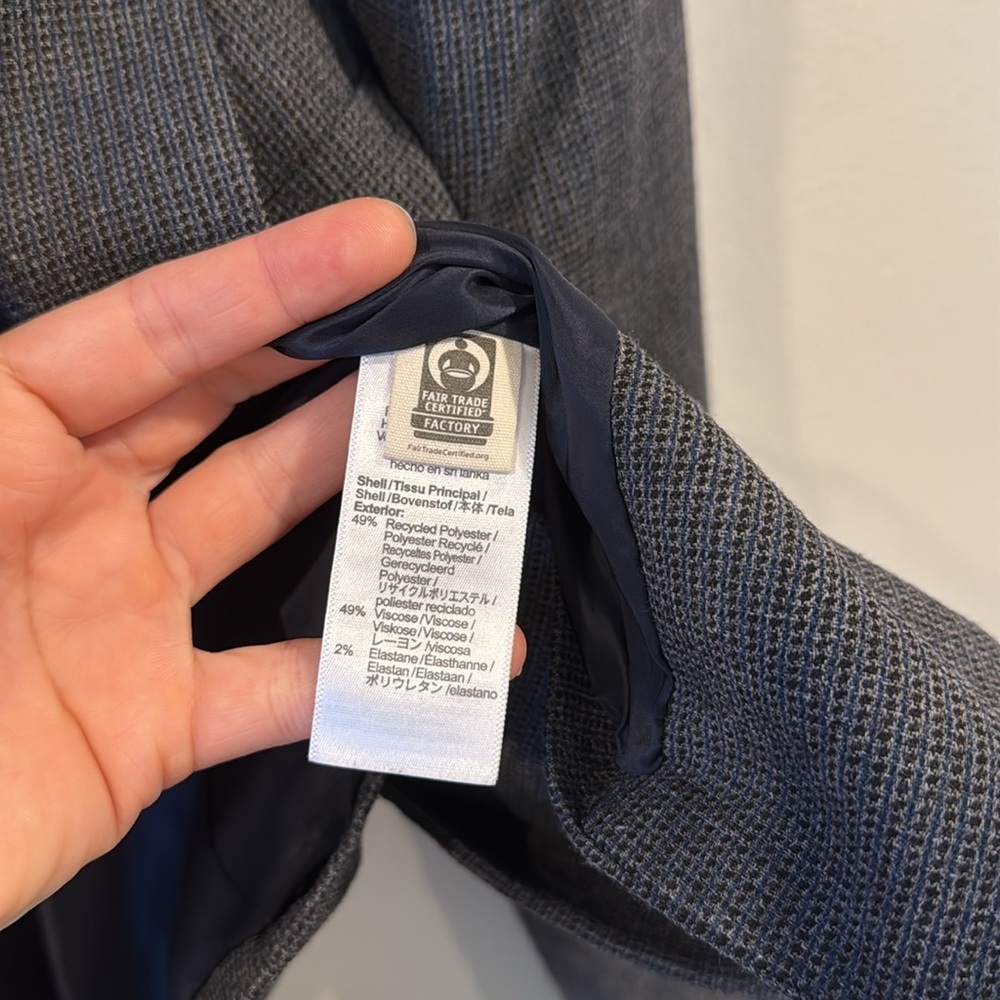 Madewell Women’s The Sutter Crop Blazer Whitfield Micro Check Jacket Size XXS - Picture 7 of 10